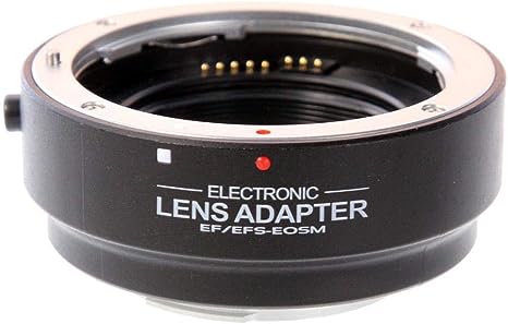 FocusFoto Auto Focus AF Electronic Automatic Lens Adapter Ring for Canon EF EF-S Lens to Canon EOS M EF-M Mount Mirrorless Camera Body M1 M2 M3 M5 M6 M10 M50 M100 M200, M50 Mark II, M6 Mark II