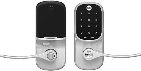 Yale Assure Lever - Z-Wave Smart Door Lever for Keyless Access (for Doors with no deadbolt) - Works with Ring Alarm, Samsung SmartThings and More - Nickel