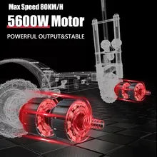 5600W 60V Dual Motor Electric Scooter 100km Max Mileage E Scooter 11 Inch Off Road Tire Patinete Elétrico 200kg Max Load Seat