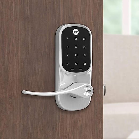 Yale Assure Lever - Z-Wave Smart Door Lever for Keyless Access (for Doors with no deadbolt) - Works with Ring Alarm, Samsung SmartThings and More - Nickel