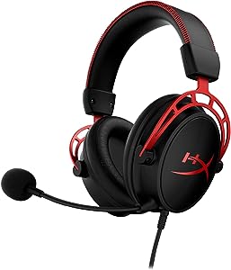 HyperX Cloud Alpha Gaming Headset - Dual Chamber Drivers - Durable Aluminum Frame - Detachable Microphone - Works with PC, PS4, PS4 PRO, Xbox One, Xbox One S (HX-HSCA-RD/AM) (Renewed)