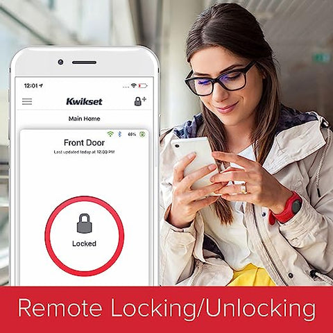 Kwikset Halo Wi-Fi Smart Door Lock, Keyless Entry Electronic Touchscreen Deadbolt With SmartKey Security, No Hub Required App Remote Control, Satin Nickel