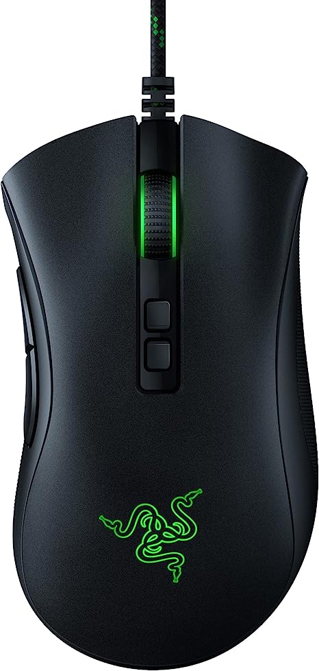 Razer DeathAdder V2 Special Edition Gaming Mouse: 20K DPI Optical Sensor - 2nd Gen Faster Optical Switch - 8 Programmable Buttons - Rubberized Side Grips - Ergonomic Design - Green Speedflex Cable