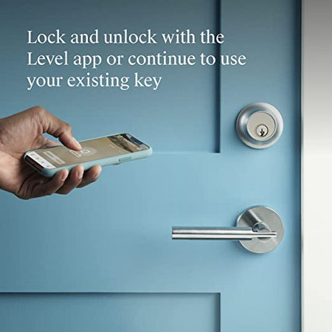 Level Bolt Smart Lock - Smart Deadbolt that Works with Your Existing Lock for Keyless Lock Entry, App-Enabled Bluetooth Lock with Smartphone Access, Compatible with Apple HomeKit