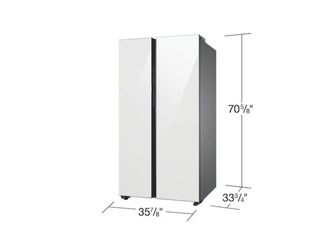 Samsung Bespoke Side-by-Side 28 cu. ft. Refrigerator with Beverage Center™ in White Glass