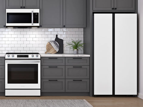 Samsung Bespoke Side-by-Side 28 cu. ft. Refrigerator with Beverage Center™ in White Glass