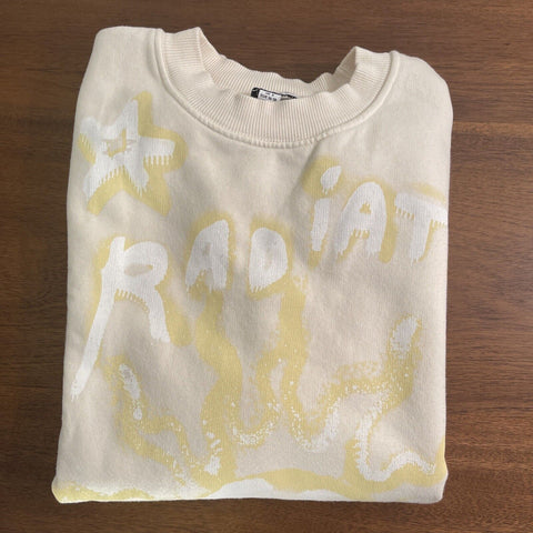 TOPSHOP Radiate Sun Tie Dye Cotton Ivory Sweatshirt | 1112