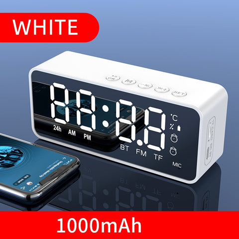 Portable Wireless Bluetooth Speaker Small Mini Alarm Clock 