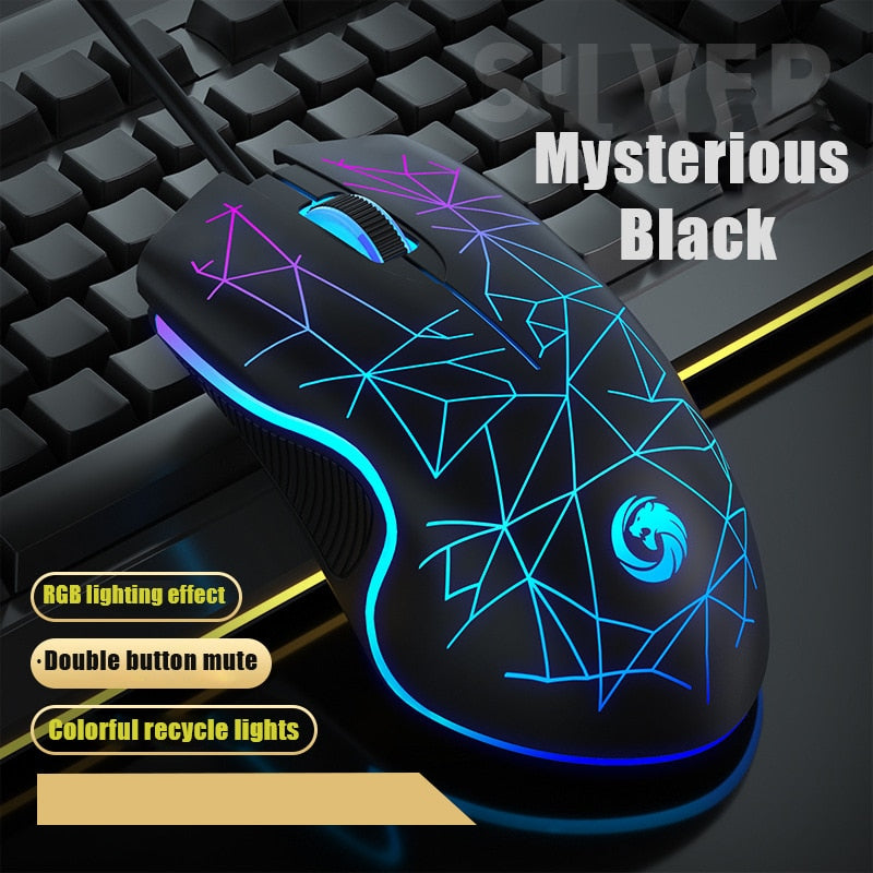 LED Mute Ergonomic Wired Gaming Mouse - Costsold