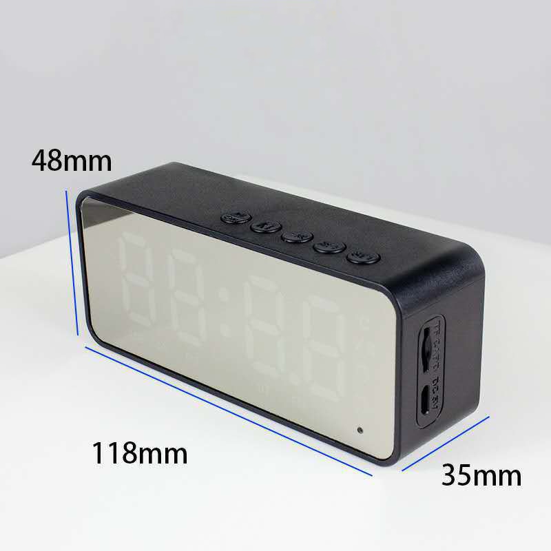 Portable Wireless Bluetooth Speaker Small Mini Alarm Clock 