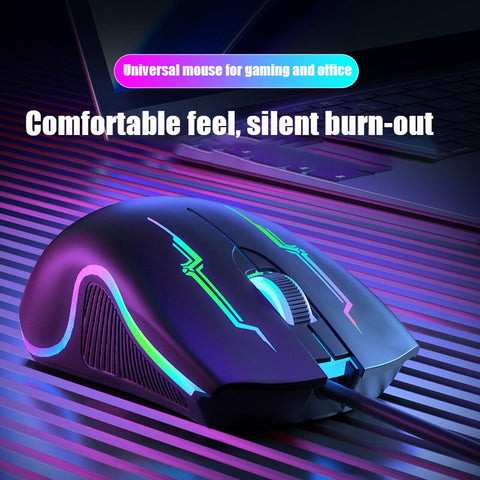 LED Mute Ergonomic Wired Gaming Mouse - Costsold