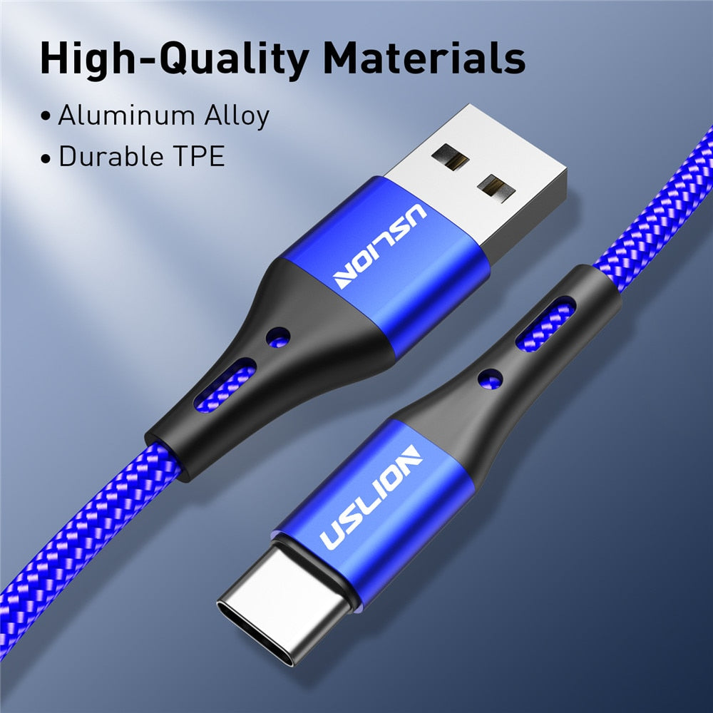 3A USB Type C Cable Wire For Samsung S10, S20 & Xiaomi mi 11