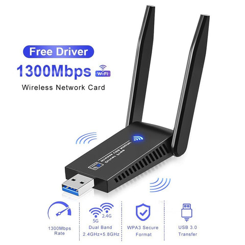 1200Mbps Wireless Network Card USB WiFi Adapter 2.4G 5G Dual