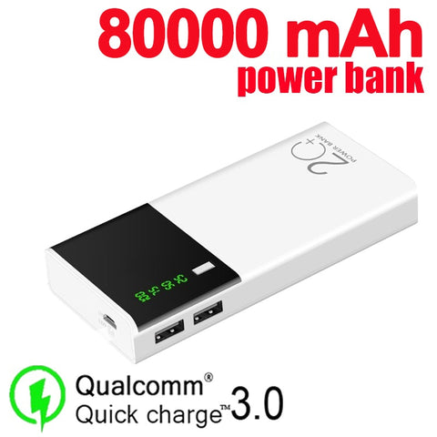 80000mAh Portable Phone Power Bank External Battery Charging