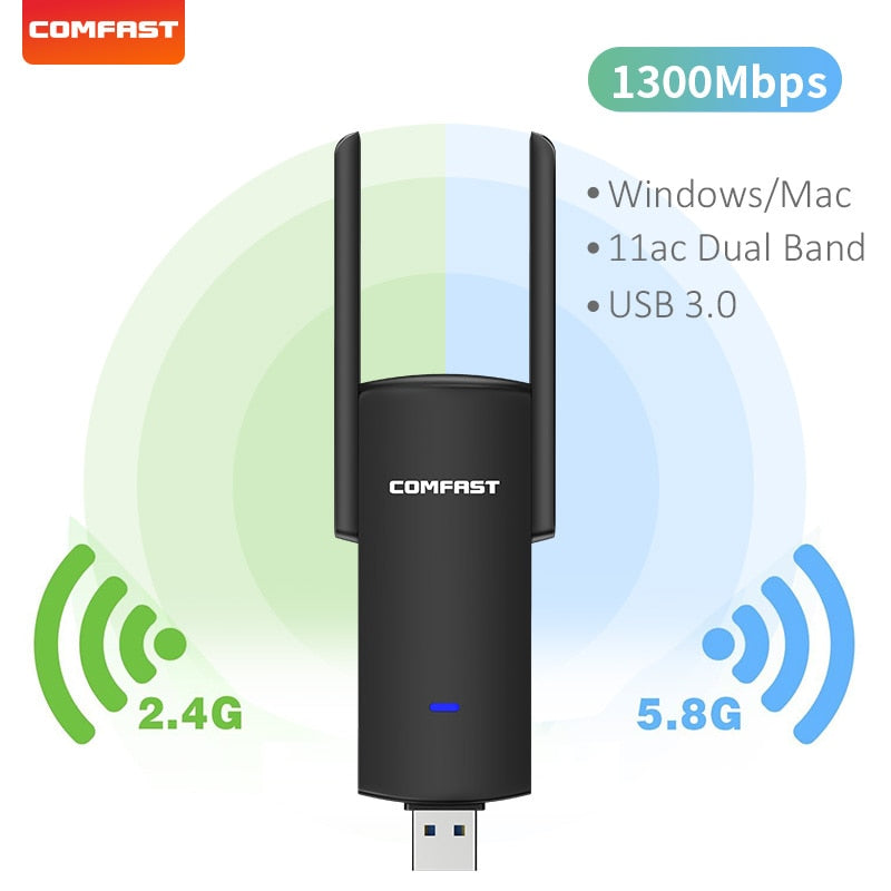 USB Wifi Adapter 1300Mbps RTL8812BU Dual Band for PC