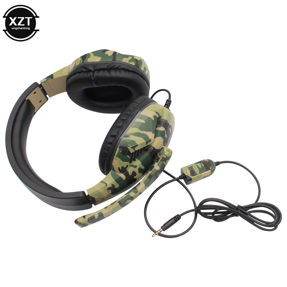 New Camouflage Gaming Headset 3.5mm AUX Jack - Costsold