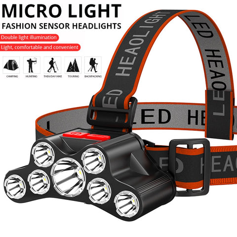 7 LED Rechargeable Lantern Headlamp - Costsold