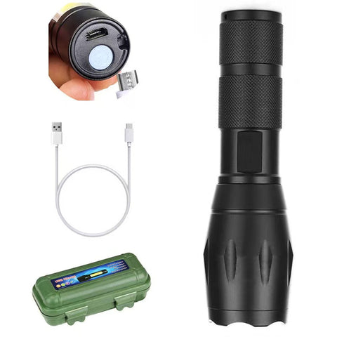 USB Charging Mini Small Torch Outdoor Camping Flashlight 