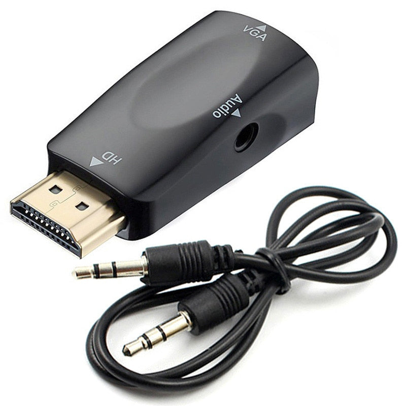 Male to VGA Female Adapter HD 1080P Audio Cable Converter 