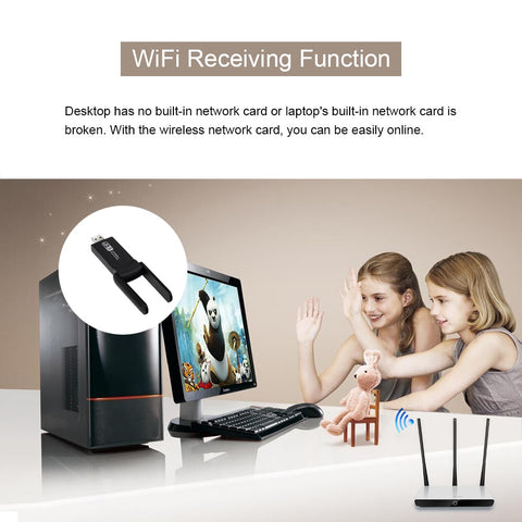 1200Mbps Wireless Network Card USB WiFi Adapter 2.4G 5G Dual