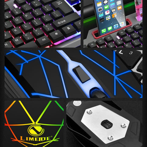 T19 Metal Luminous Computer Keyboard and Mouse - Costsold