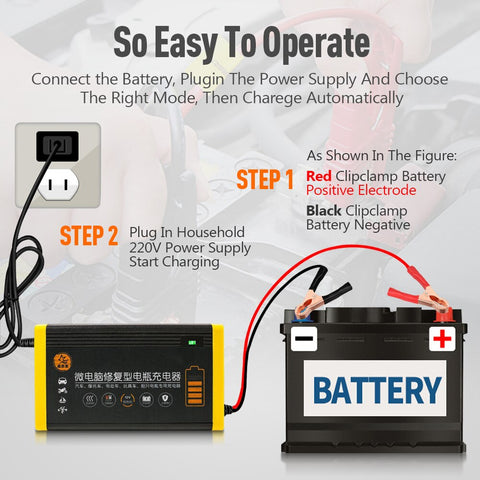 Intelligent Automatic Car Charger 12V Lead Acid Battery