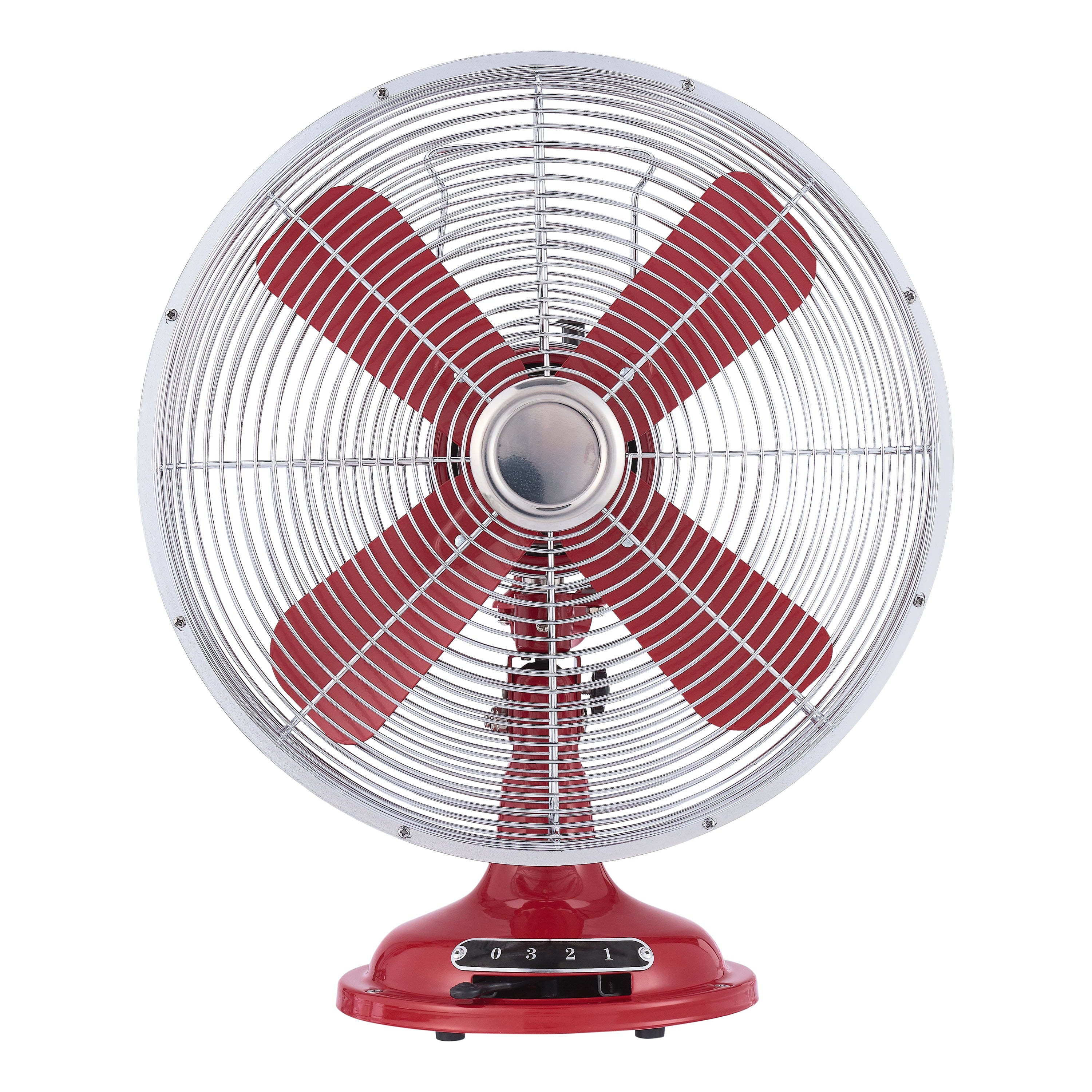 12 Inch Retro 3-Speed Metal Tilted-Head Oscillation Fan