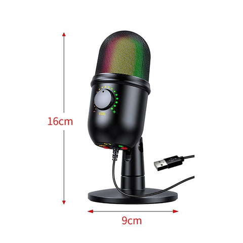 RGB USB Condenser Microphone Professional Vocals Streams Mic Recording Studio Micro For PC YouTube Video Gaming Computer