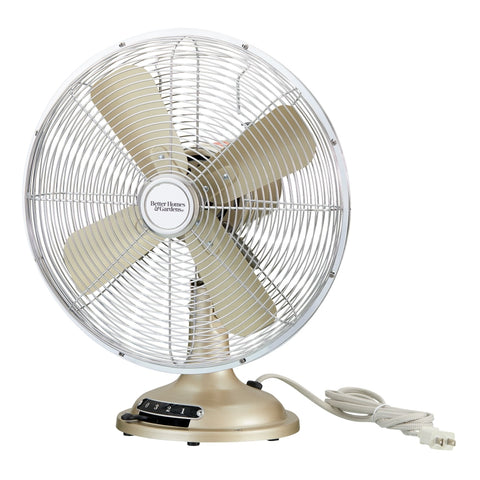 12 Inch Retro 3-Speed Metal Tilted-Head Oscillation Fan