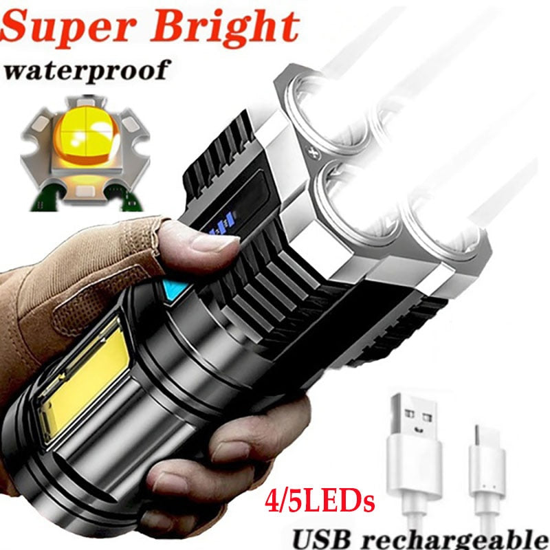 Tactical Portable Flashlight Sport 4/5 Heads Torches