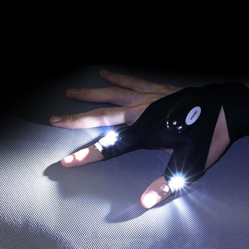  Outdoor Fingerless Glove LED Flashlight Waterproof Torch