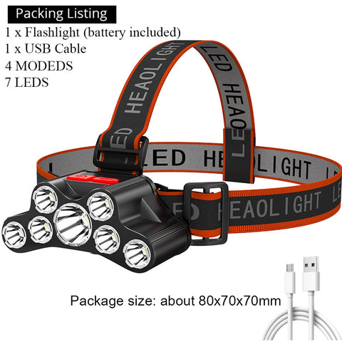 7 LED Rechargeable Lantern Headlamp - Costsold