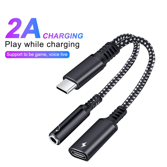 2 In 1 USB C To 3.5mm Headphone Jack Adapter - Costsold