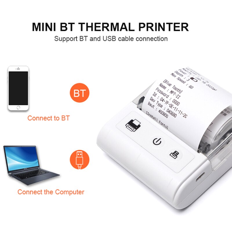 Mini Portable Printer Bluetooth Thermal Printer For Phone