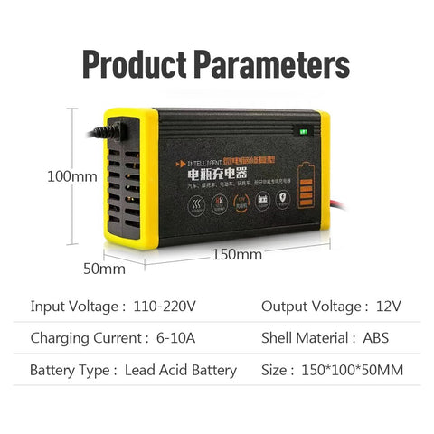 Intelligent Automatic Car Charger 12V Lead Acid Battery