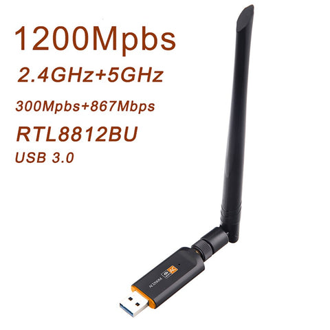 1200Mbps Wireless Network Card USB WiFi Adapter 2.4G 5G Dual