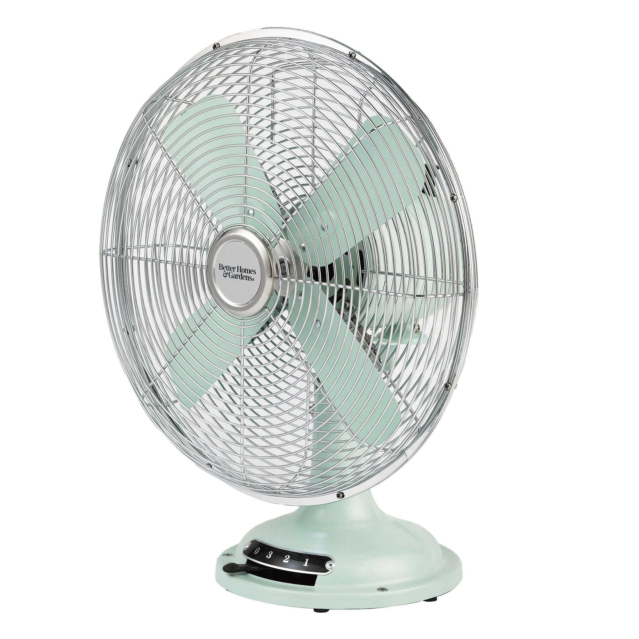 12 Inch Retro 3-Speed Metal Tilted-Head Oscillation Fan