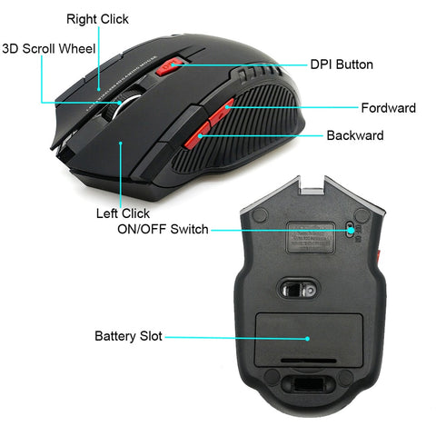 2.4Ghz Wireless Mouse with DPI Adjustable Button - Costsold