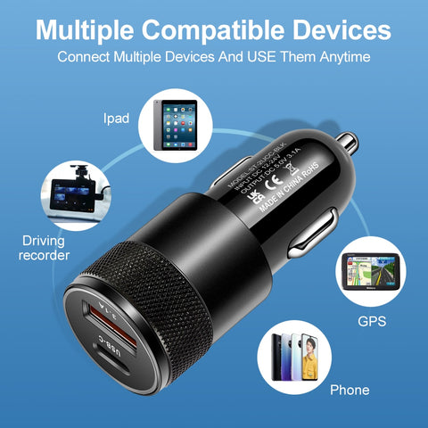 PD Car Charger 70W Car Charger USB Type & USB - Costsold