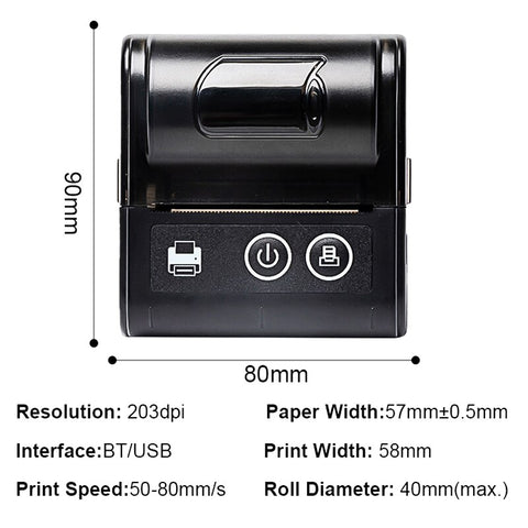 Mini Portable Printer Bluetooth Thermal Printer For Phone