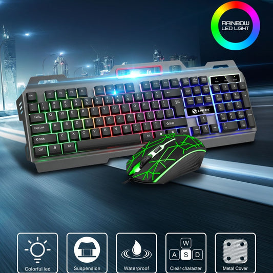 T19 Metal Luminous Computer Keyboard and Mouse - Costsold